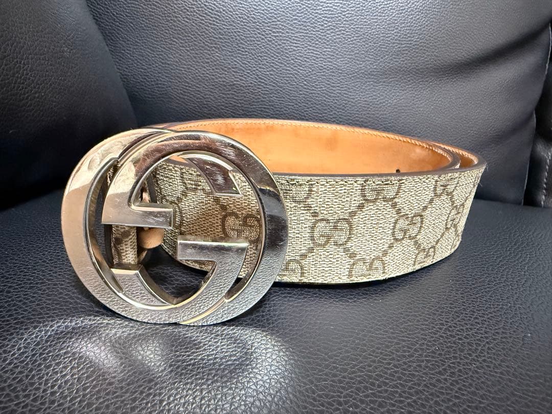 GUCCI グッチ GG柄 ベルト シルバーバックル
