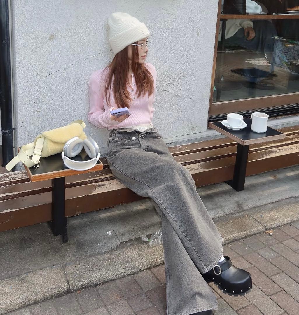 パンツ JOSE MOON/ LOOSE FIT WIDEDENIM black 34