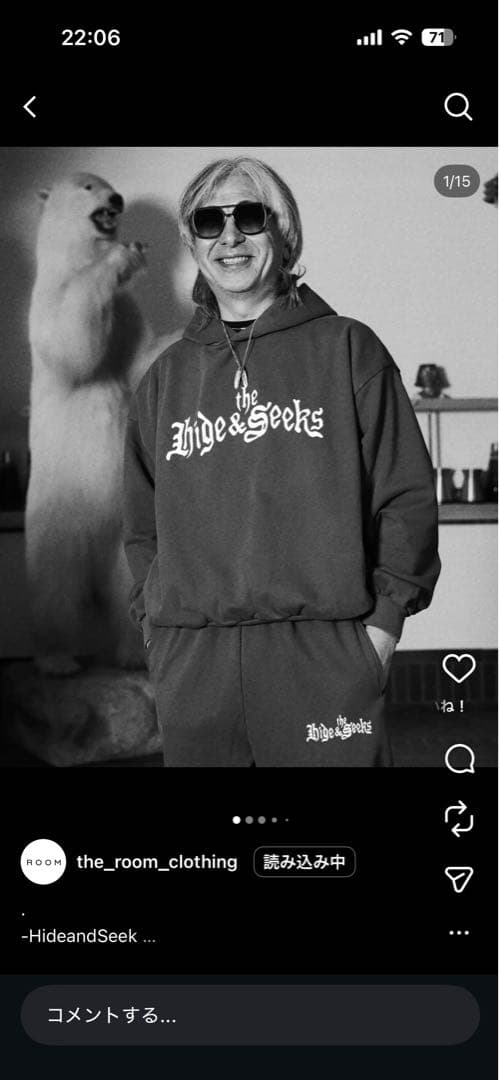 hide&seek×toru nishiura プルオーバースウェットフーディー