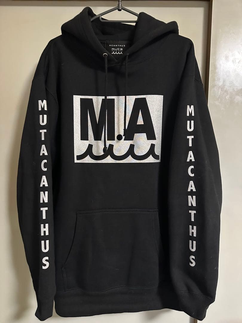 ACANTHUS muta MA Logo フーデッドパーカー ブラック XL