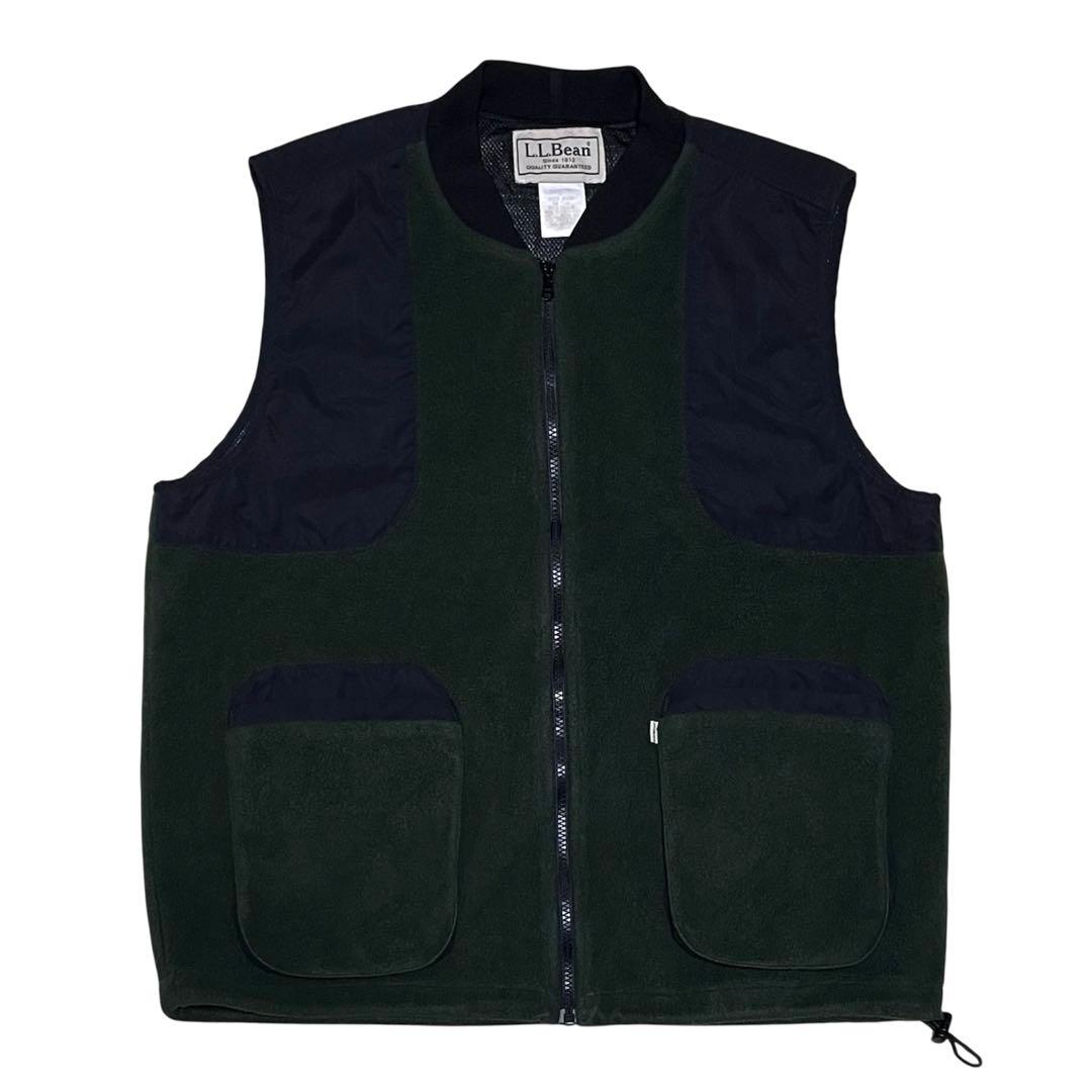 L.L.BEAN ハンティングフリースベスト フルジップ テック ツートン