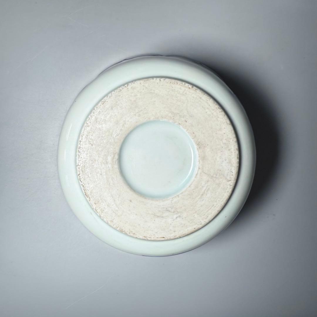 古伊万里 染付賢人漢詩輪花形中鉢 五点 赤壁賦 蘇軾 直径16.1cm 極上鉢