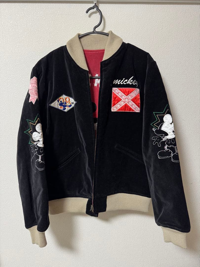 超希少 MickeyMouse 1928 GreatBigHeart 別珍 両面