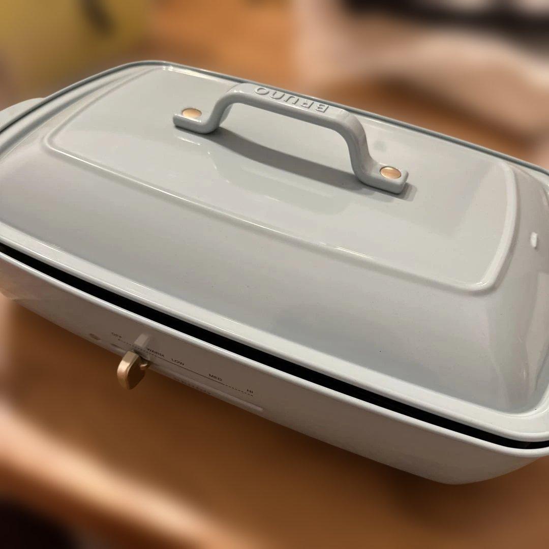 ブルーノ BRUNO 水色　ホットプレート　グランデ たこ焼き 蓋付き 温度調整