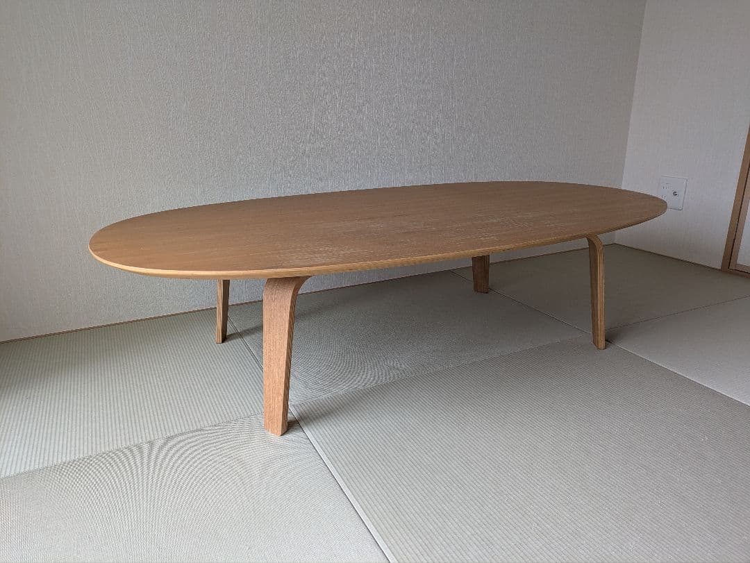 無印良品（廃盤品）楕円形ナチュラルウッド座卓 無印良品 楕円形こたつ - メルカリ