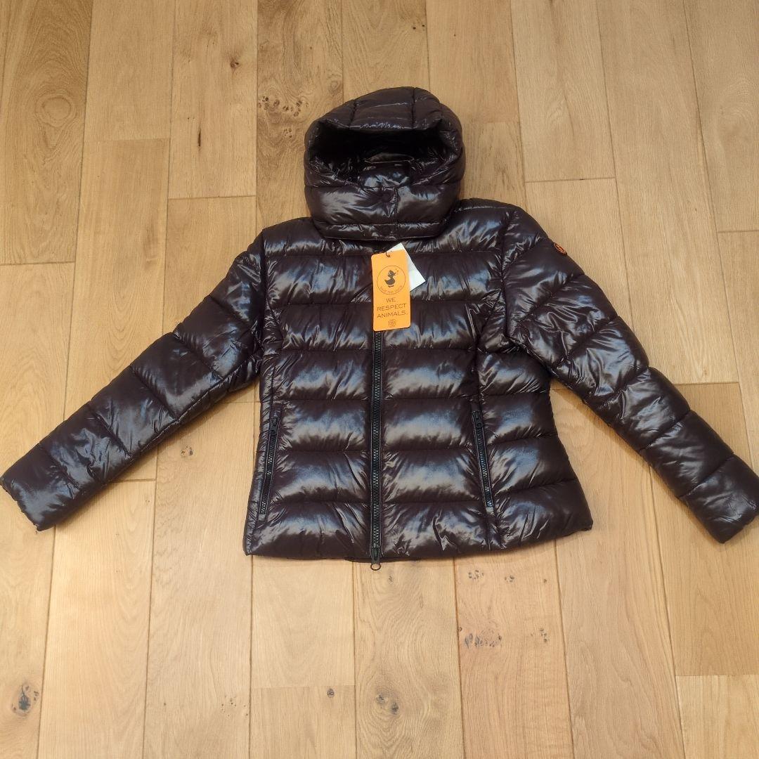 SAVE THE DUCK ダークブラウン フード付きレディースジャケット