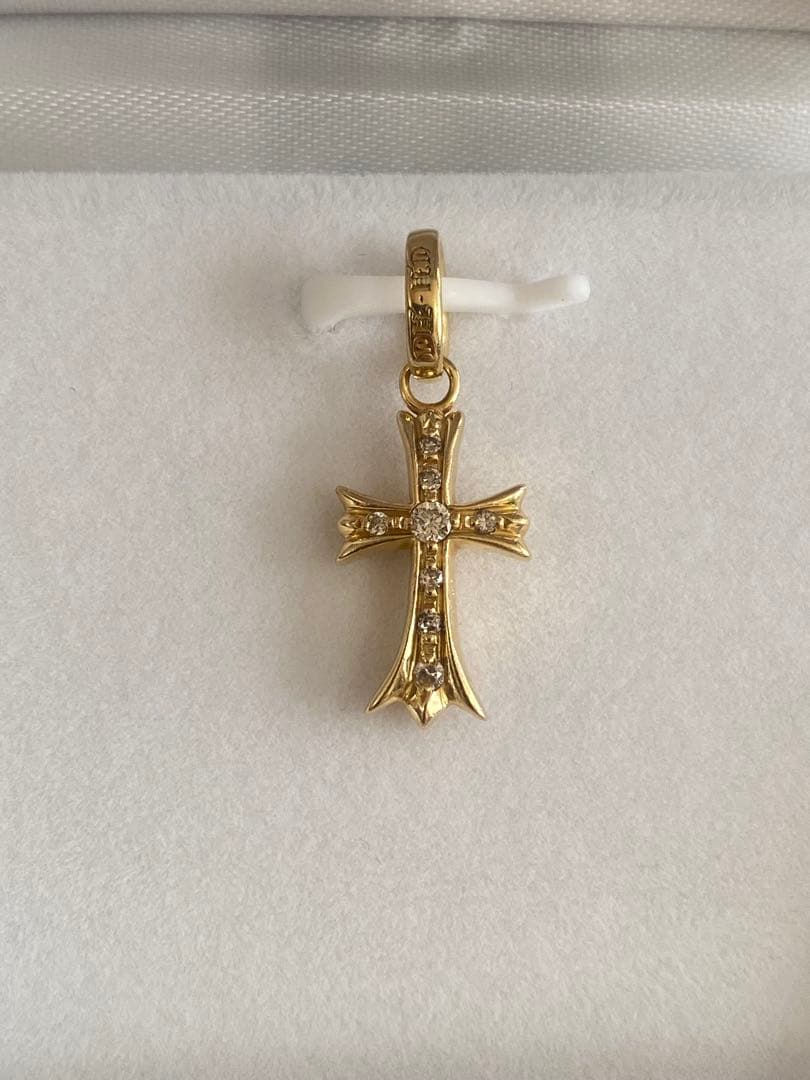 極美品 K18 クロス 両面十字架 ダイヤモンド ネックレス トップ 18金 ペンダントトップ メンズ 18金 K18 ダイヤモンド メンズペンダント