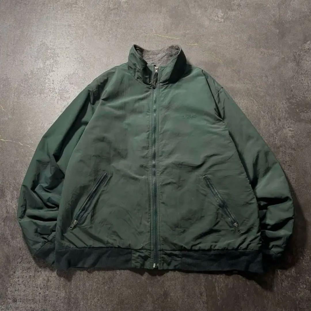 L.L.Bean エルエルビーンウォームアップジャケットグリーンフリース古着XL
