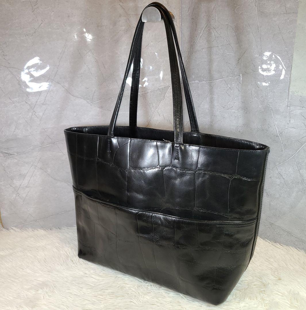 【aniary】クロコ型押し　ショルダー／トートバッグ ビジネスバッグ 肩掛け