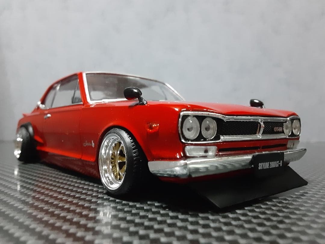 Hachette 1/24 日産 箱スカ GT-R 赤 カスタム改 ワタナベ金