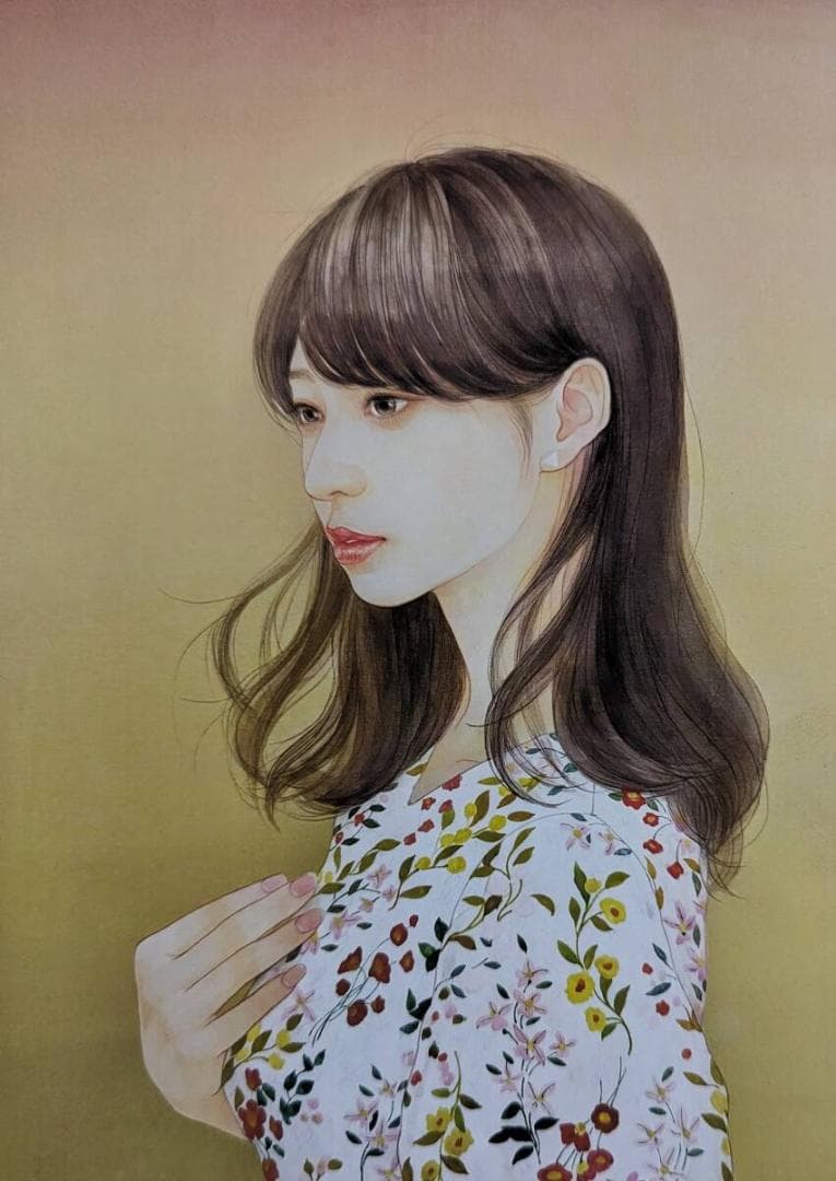 松原亜実、「ものおもい」、希少画集・額装画、日本製・新品額縁にて額装致します 松原亜実、「ものおもい」、希少画集・額装画、日本製・新品額縁にて