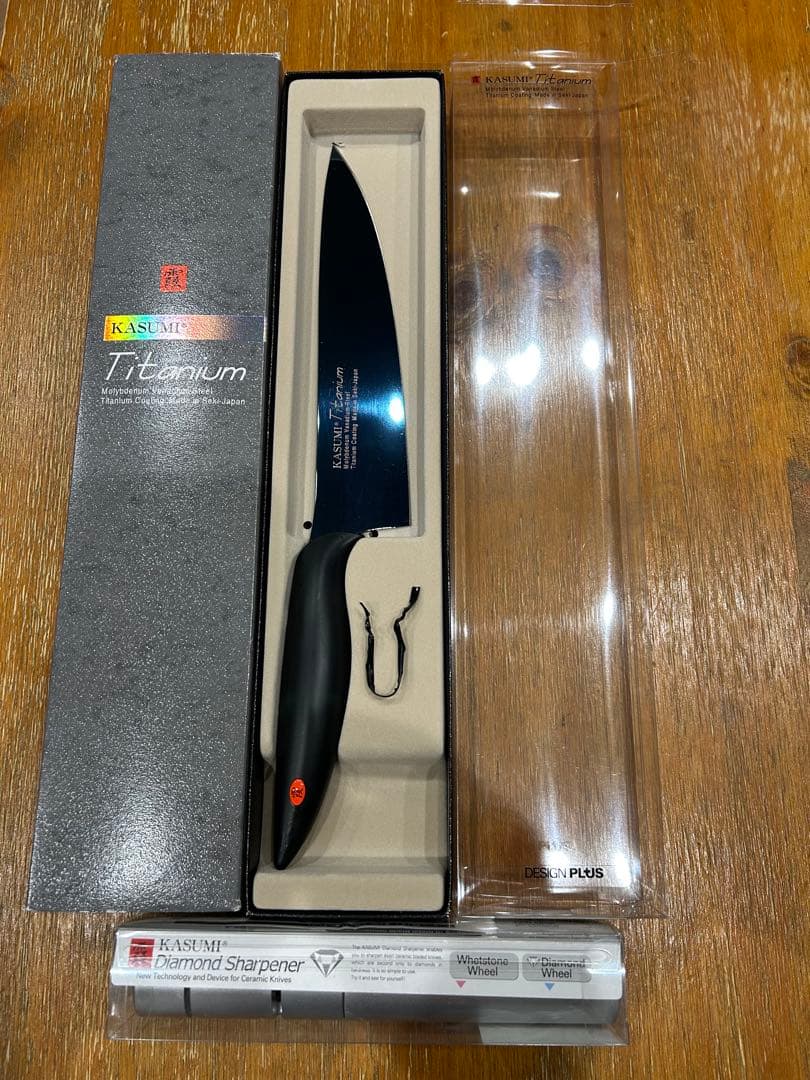 KASUMI Titanium 包丁セット ダイヤモンドシャープナー付き