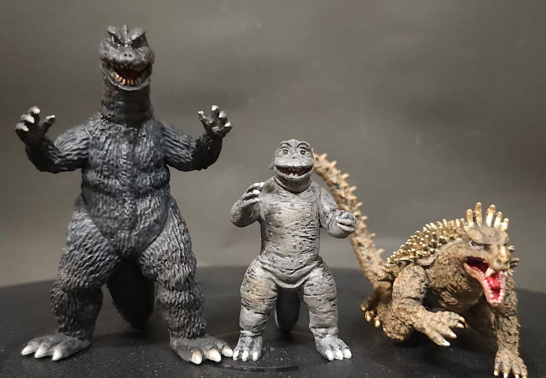 ゴジラ怪獣ソフビHGゴジラシリーズ　総ゴジ　ミニラ　アンギラス　リペイント完成品