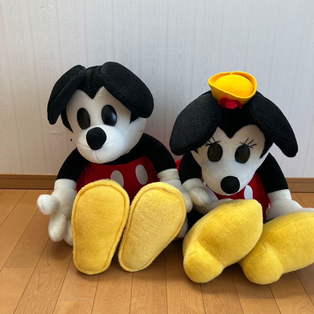 ディズニーランド　ミッキー＆ミニー　大きなぬいぐるみ　昭和レトロ