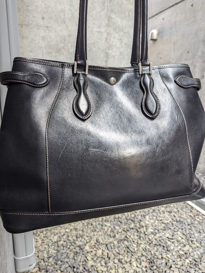 ワイルドスワンズ　ドラッカー　黒　レザートートバッグ WILD SWANS（ワイルドスワンズ）Drucker（ドラッカー）トートバッグ