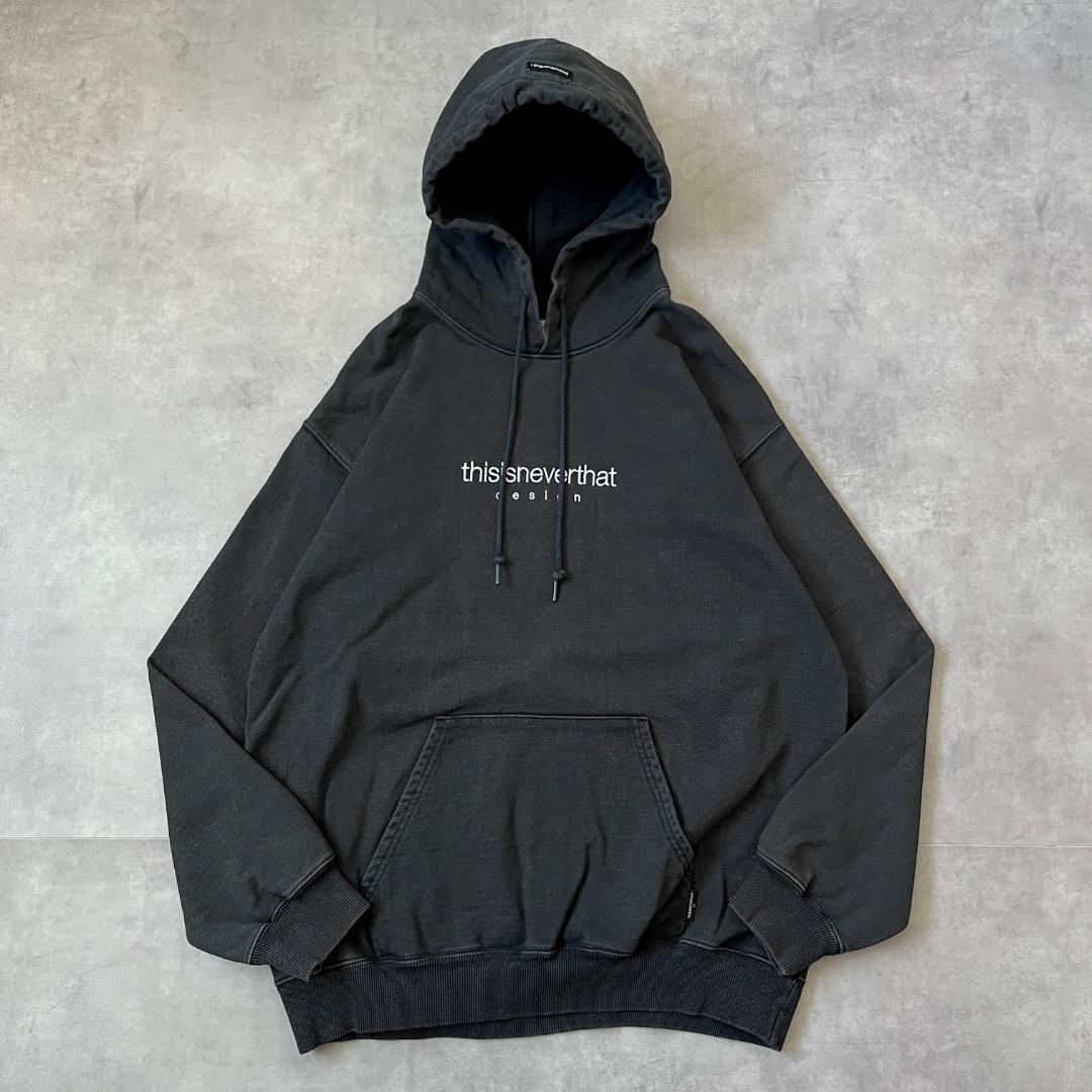 ディスイズネバーザット ネバザ パーカー 古着 ロゴ 刺繍 黒 17945