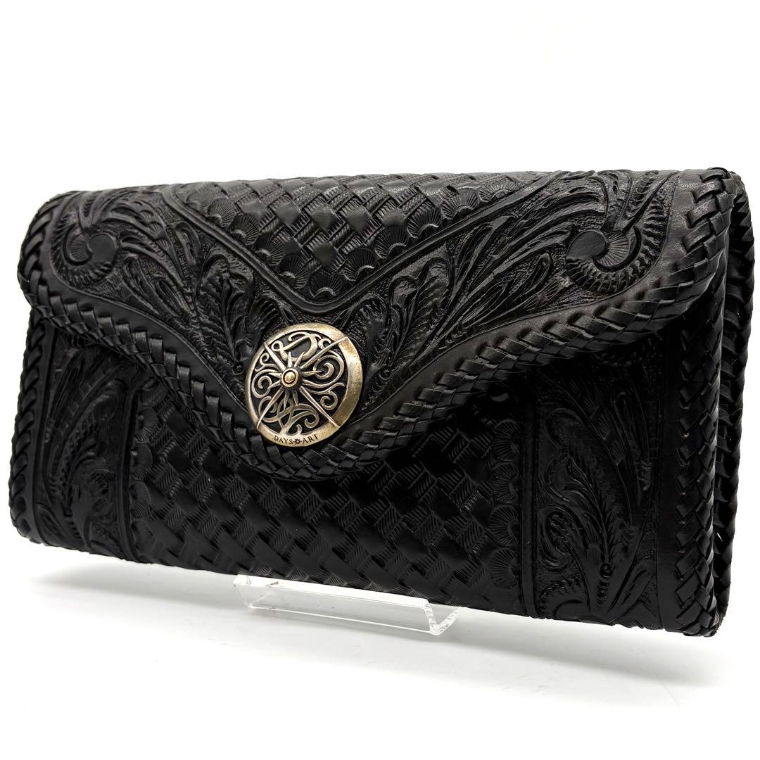 DAYS ART バイカーズウォレット レザー カービング ブラック DAYSART（デイズアート） 長財布 レザー メンズ カービング 本革