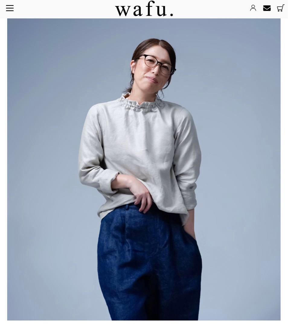 [専用]wafu◆プレミアム シャーリング リネントップス◆フラックス◆サイズ１