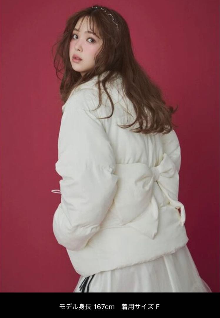 CALNAMUR パフショートバックリボンブルゾン ホワイト完売色