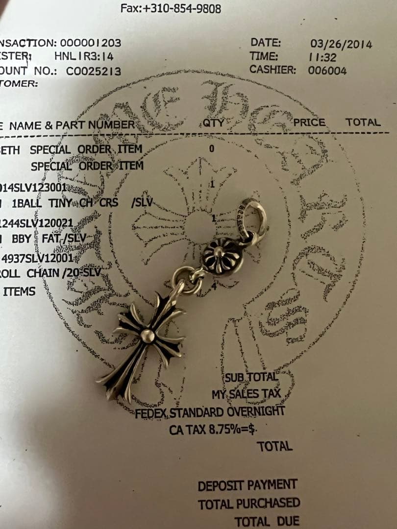 クロムハーツワンボールタイニーCHクロスチャーム