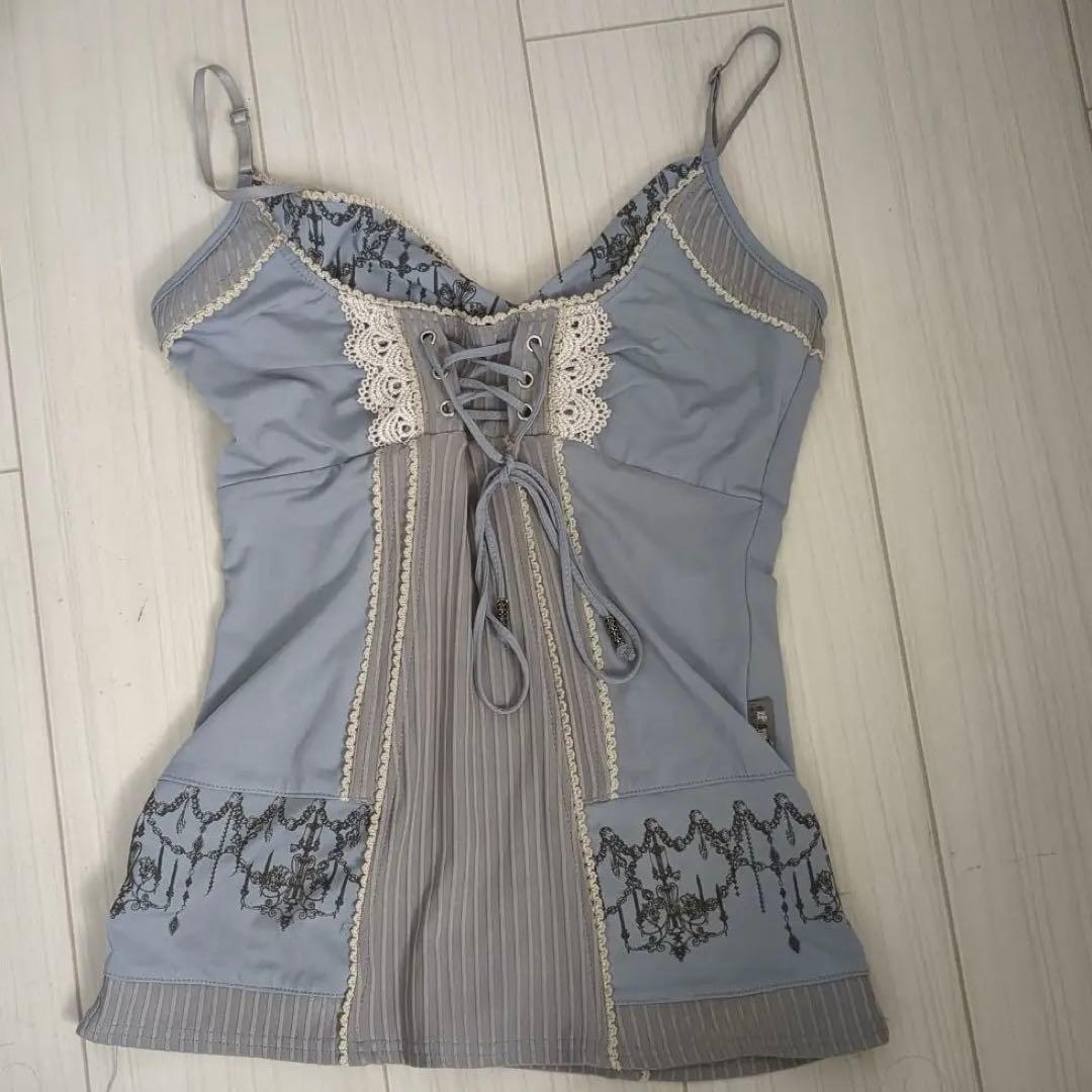 Ozz on Angelo グレー レース付きキャミソール