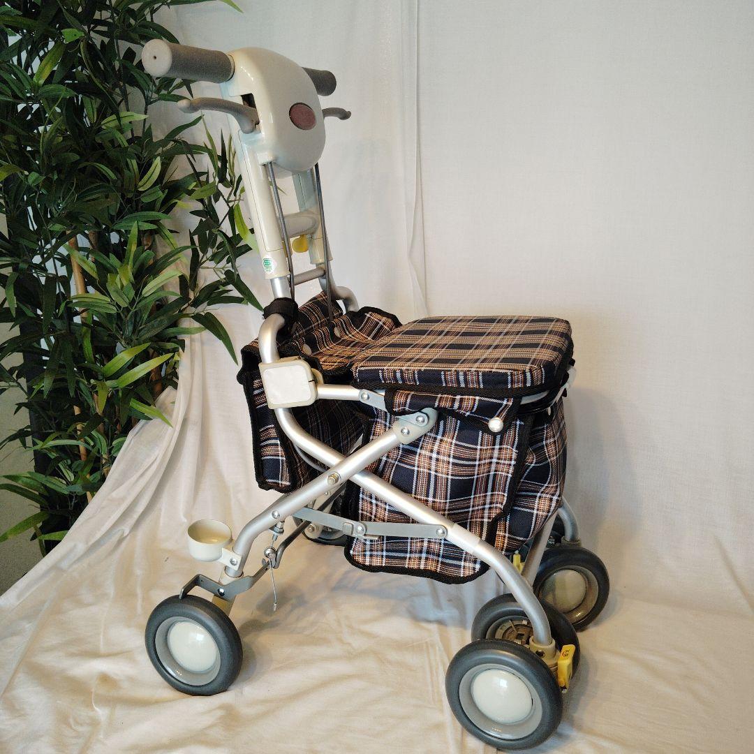 アルミ製 シルバーカー チェック柄