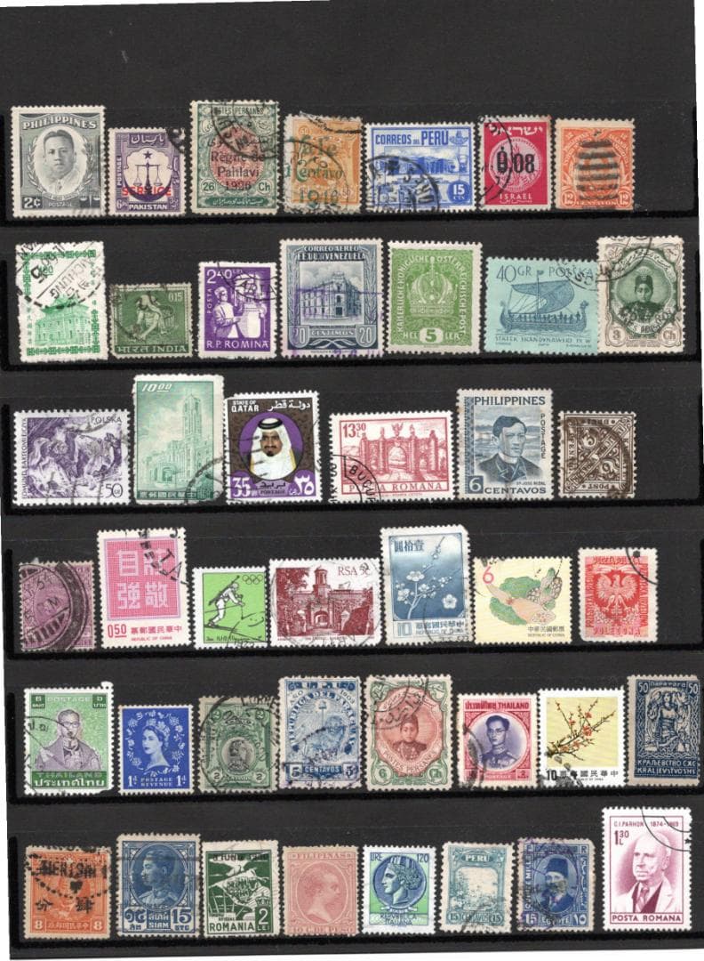 世界各国小型使用済み切手セット（2）約70g（推定1400枚以上） - メルカリ