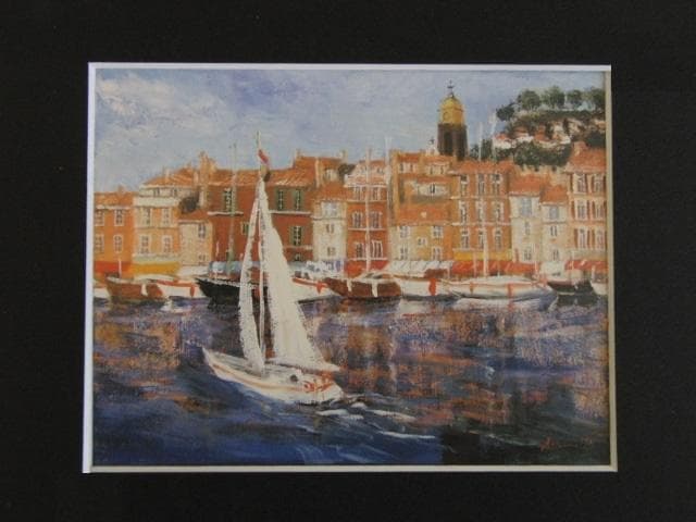 山本亞稀、【サント・ロペ港】、希少な限定額装用画集画、新品高級額 額装付