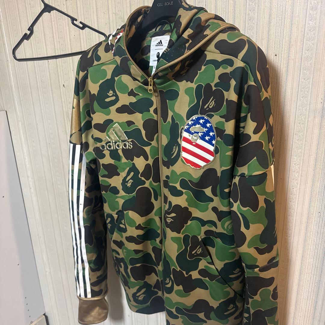 adidas A BATHING APE 迷彩パーカー Oサイズ