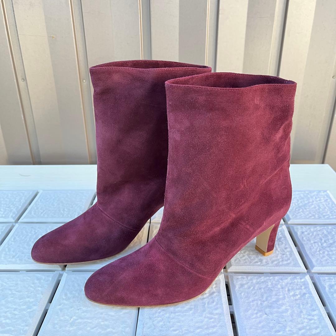 新品 38 NEBULONI E. ネブローニ　ショートブーツ　ボルドー　24