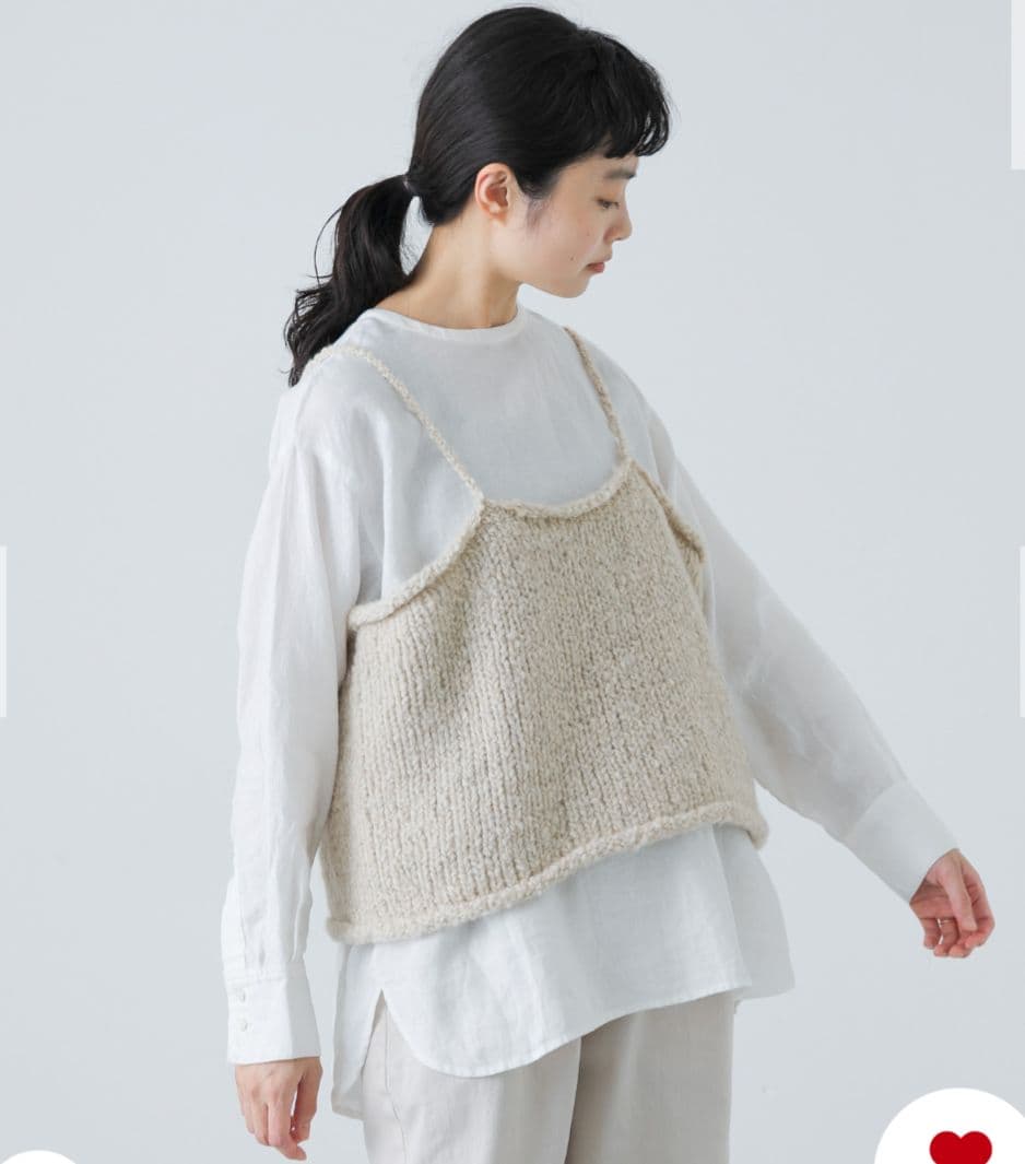 かぐれ　アルパカウールブークレニットキャミソール