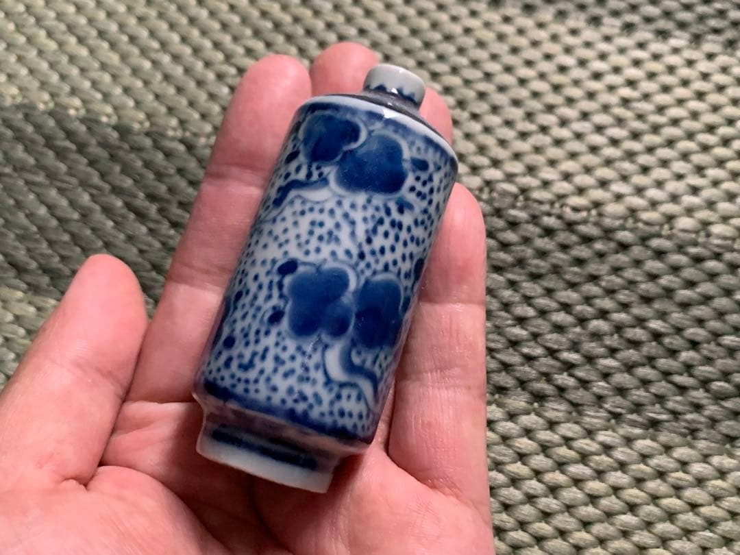 【清】時代舊藏 清時代 青花鼻煙壺 時代物 古美術 骨董品 唐物 染付 中国美術