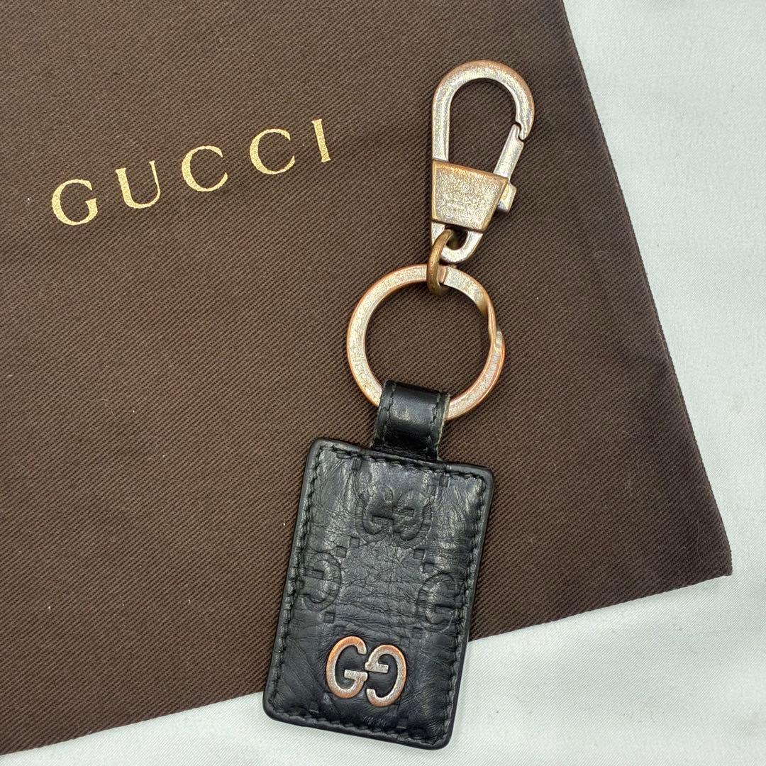 GUCCI グッチ シグネチャー レザー キーリング ドリアン レザー