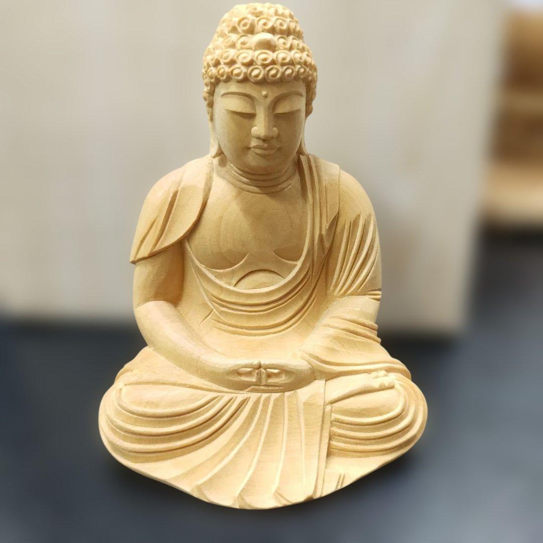 横浜野毛蓮華堂 丸台座上彫り 唐草光背 座弥陀 2寸 - メルカリ