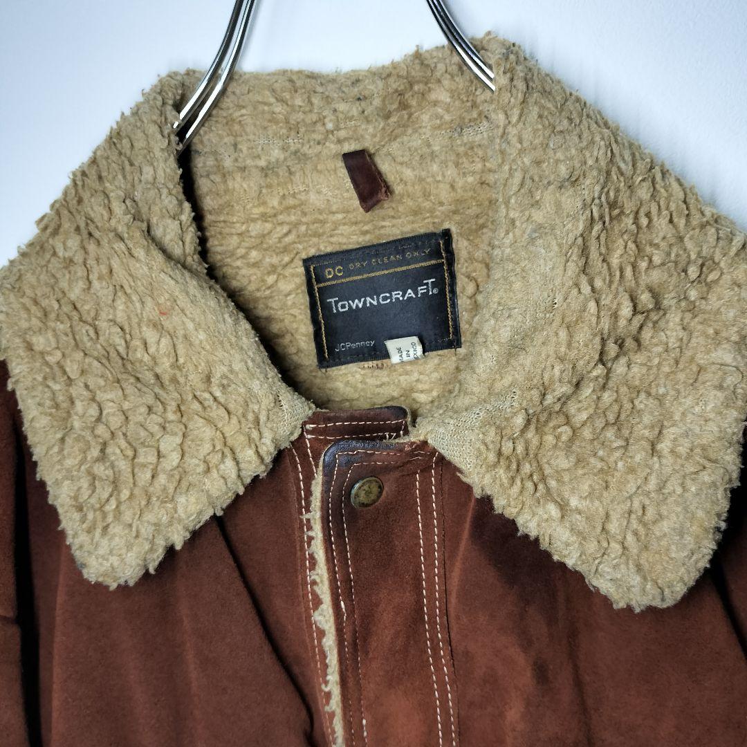TOWNCRAFT JCPenney 70sスエードレザー ボアジャケット XL - メルカリ