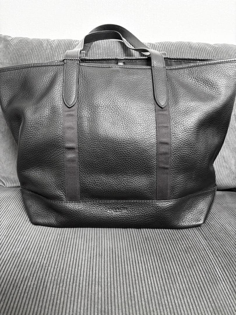 コーチ　トートバッグ　A4 大容量　肩掛け　シボ革　ビジネス　ブリーフケース