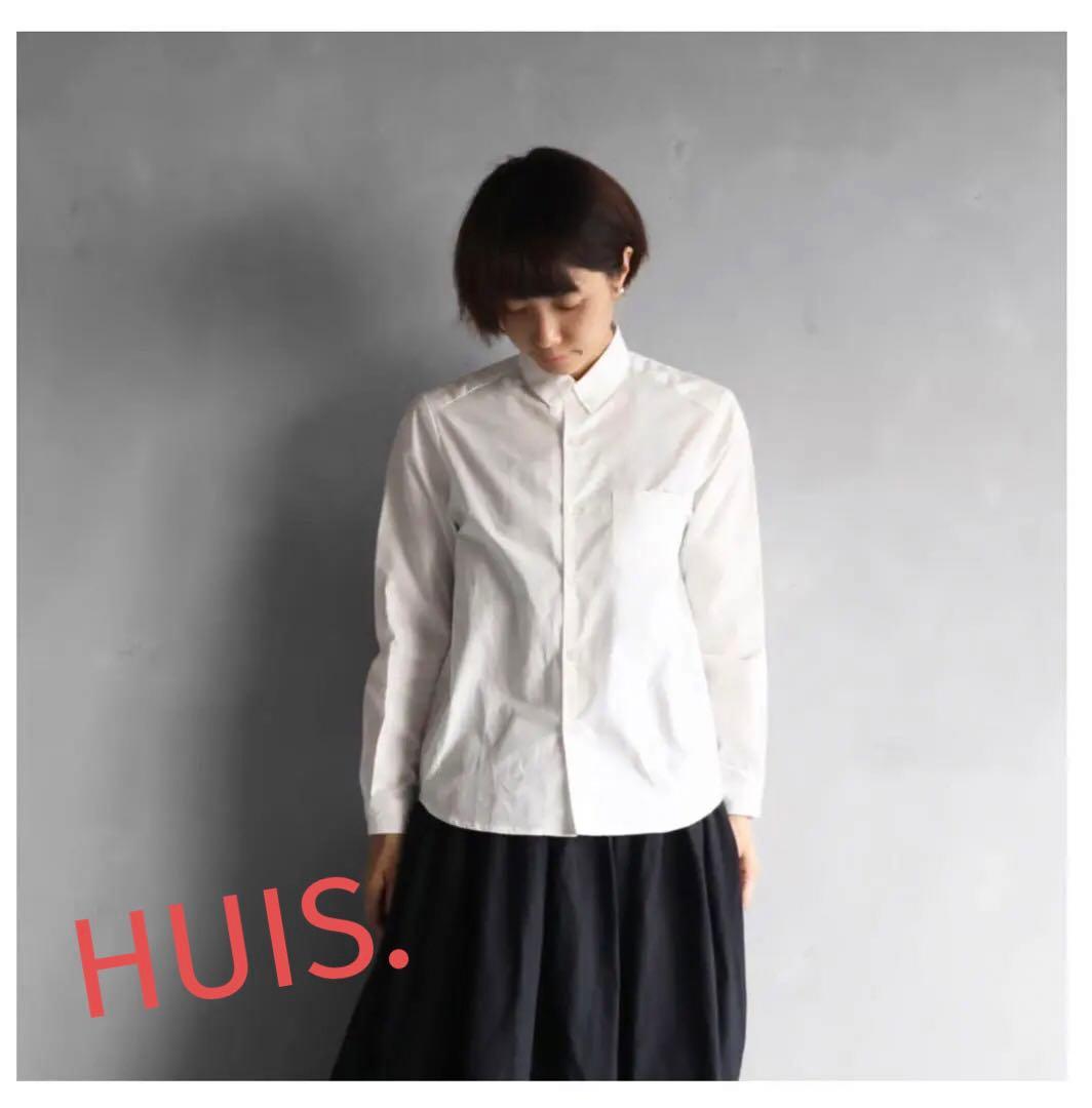 遠州織物ハウスHUIS◆オーガニックコットンシャツ 001W◆白◆サイズ１