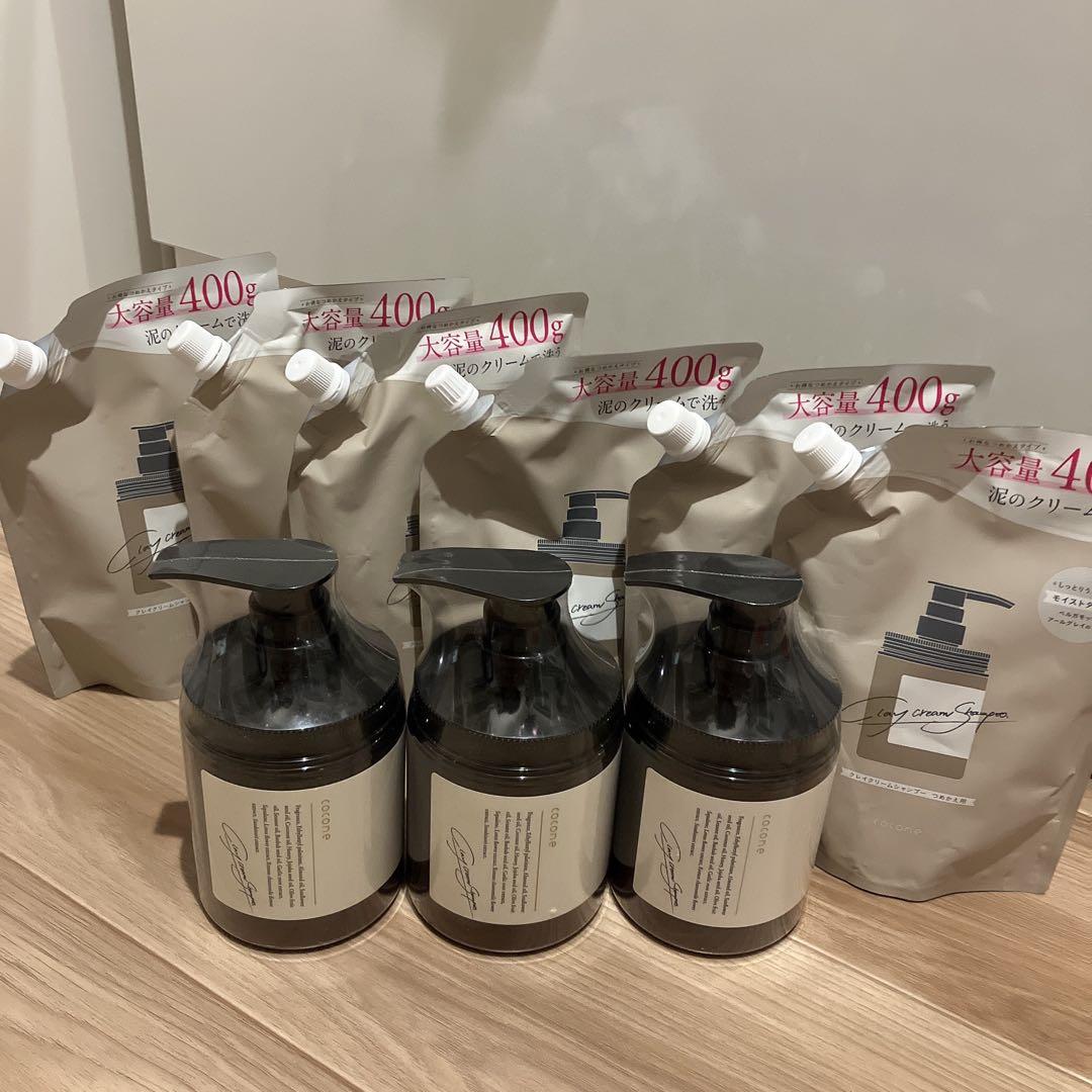 COCON ココネ シャンプー おまとめ売り cocone クレイクリームシャンプー、5月上旬より大容量の詰め替えタイプ