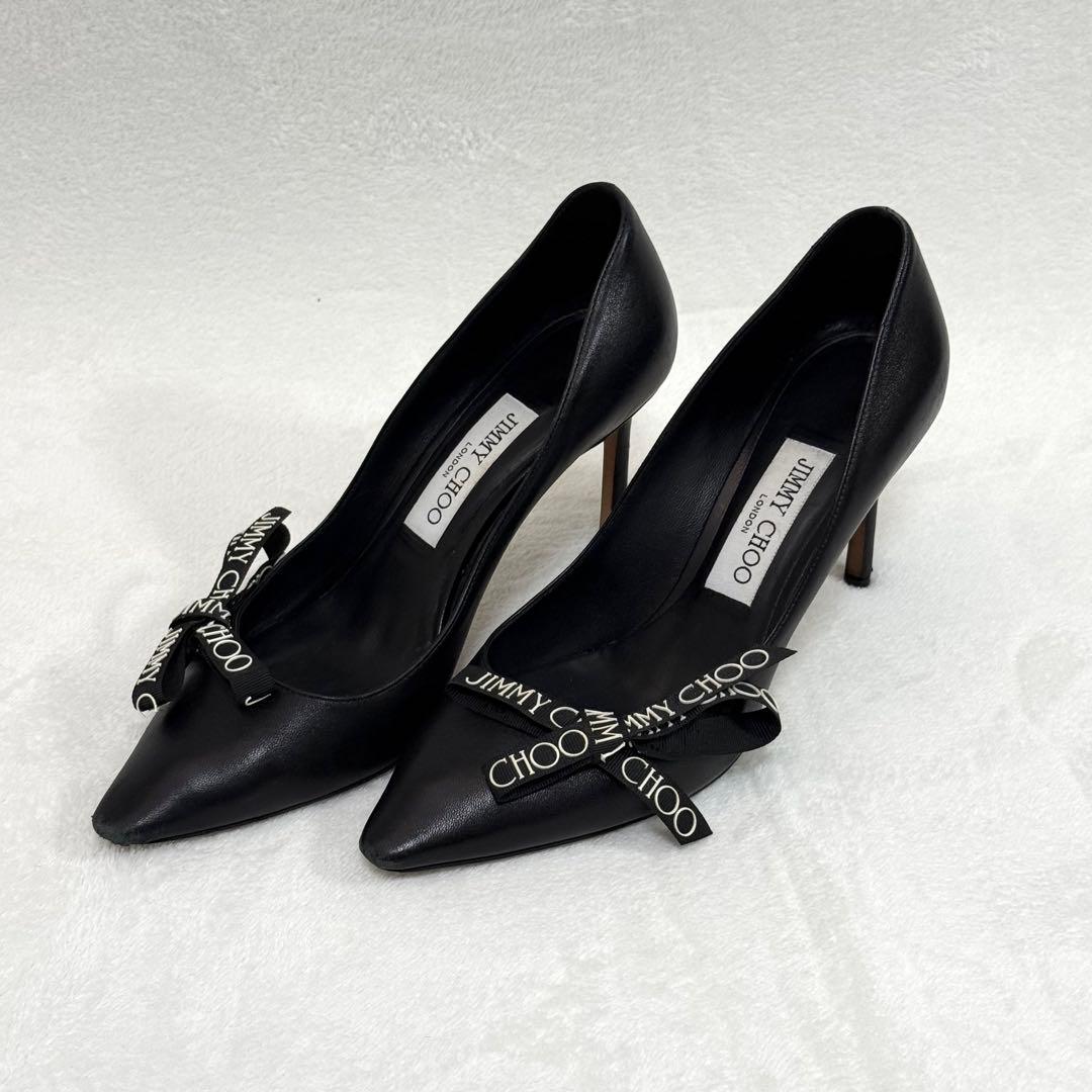 JIMMY CHOO ブラック ハイヒール ポインテッドトゥ
