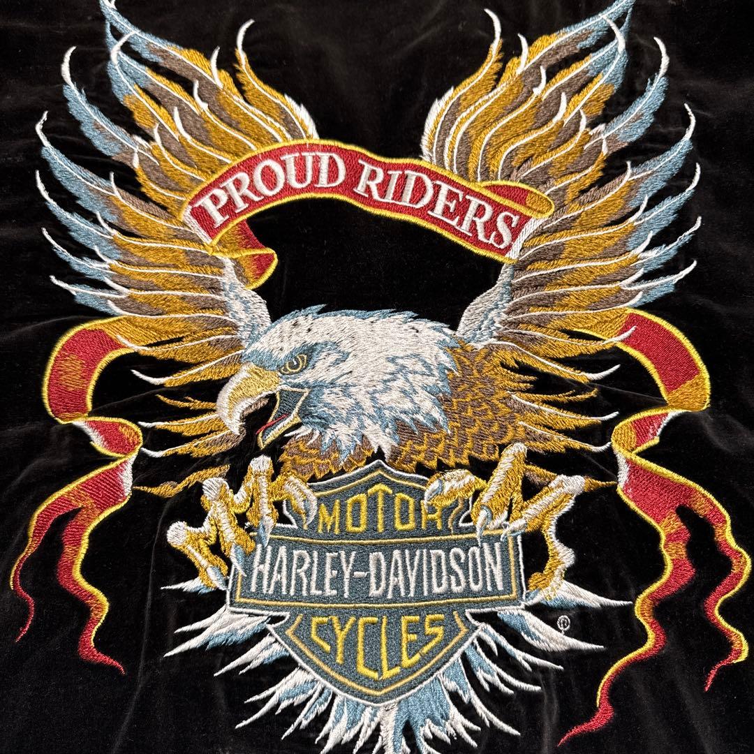 90s ハーレーダビッドソン ベロア スカジャン 別珍 イーグル