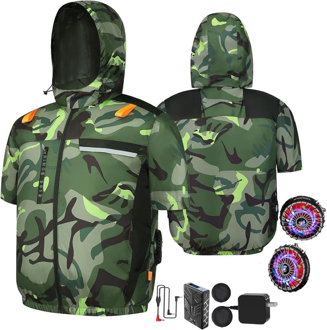 50V 空調作業服半袖 ファンバッテリーセットファン付きベスト日本製