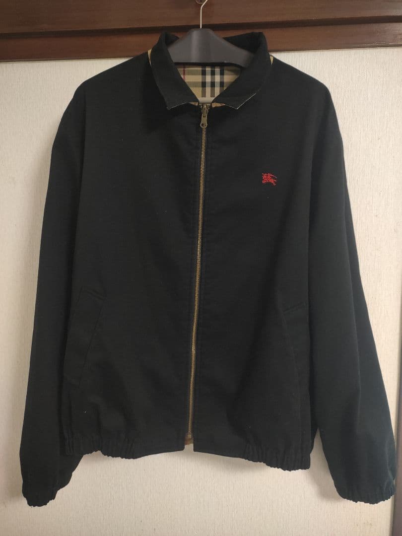 90s BURBERRY リバーシブル スイングトップ バーバリー　ブラック