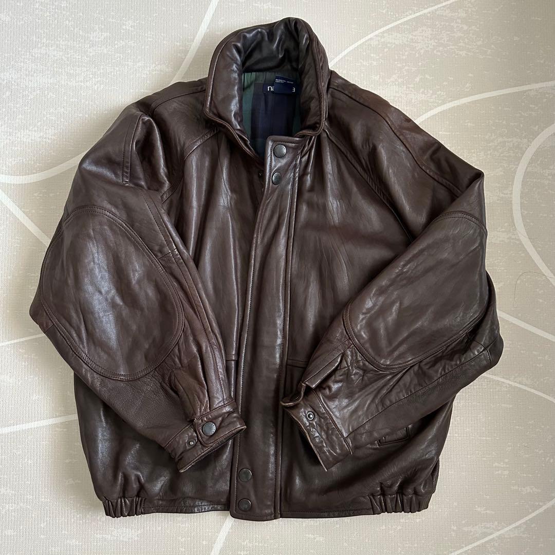 Nautica 本革ブラウンジャケット サイズ44