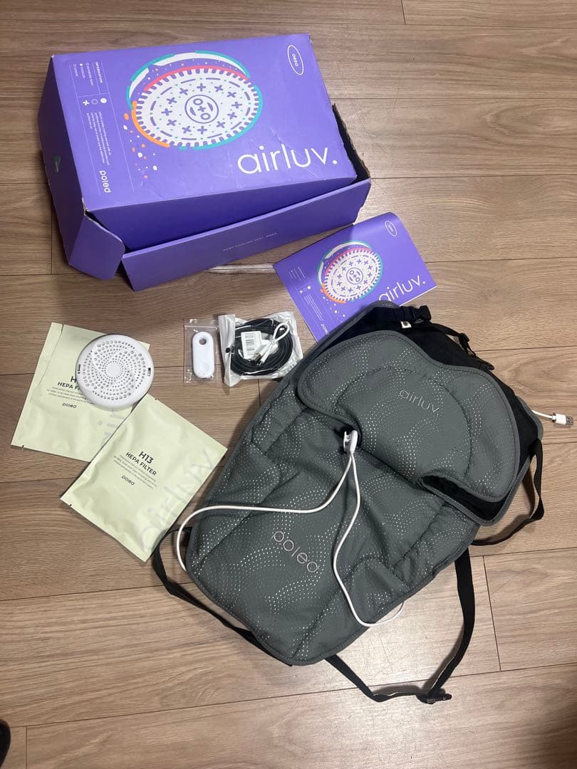 airluv エアリューブ ベビーキャリア グレー　OREO スペアファン2個付