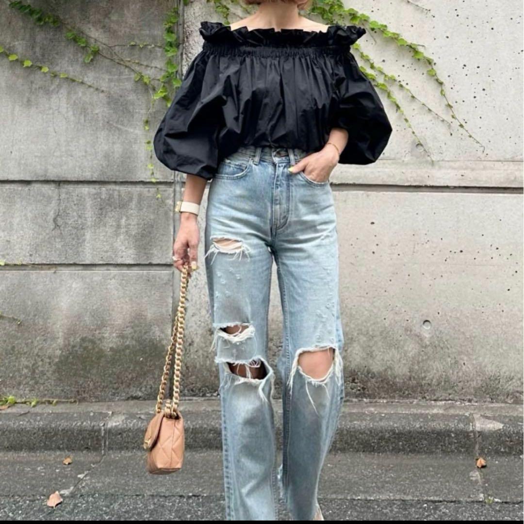 Cygneフリルギャザーオフショルダーブラウス！人気のブラックです！シーニュ ソフトローンオフショルブラウス Yuna｜Cygne(シーニュ) 公式サイト