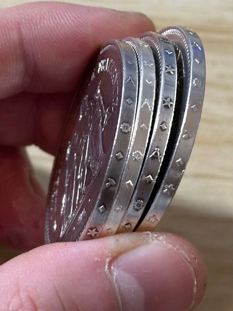 フランス 50フラン銀貨 4枚+5フラン銀貨 1枚