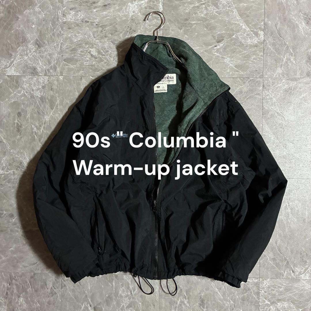 90s Columbia ウォームアップジャケット 刺繍ロゴ M ドローコード Columbia 90s ナイロンジャケット ドローコード付き パープル 希少