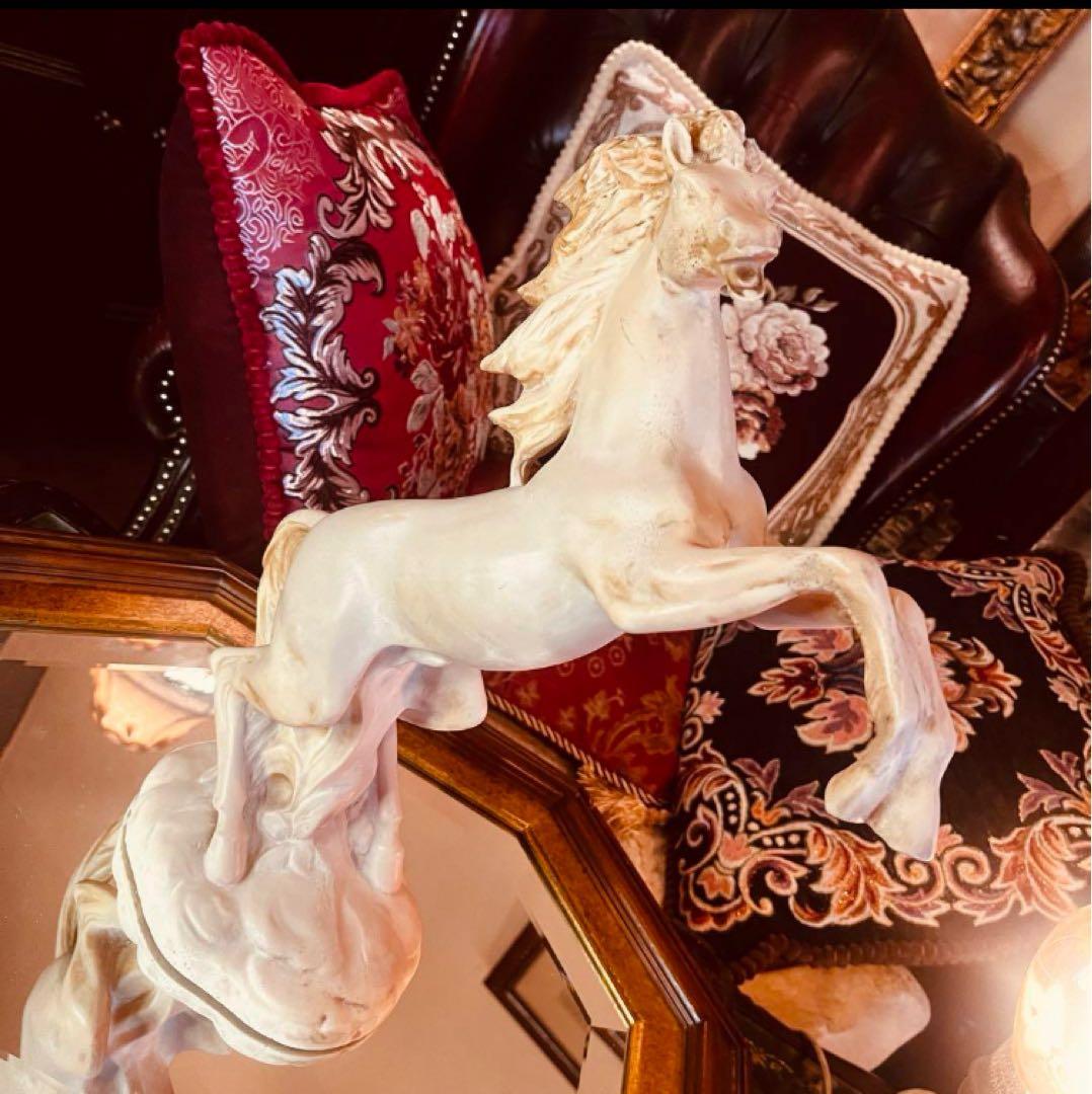 湯布院アンティーク イタリア製　サンティーニ 西洋彫刻 跳ね馬像 オブジェ置物