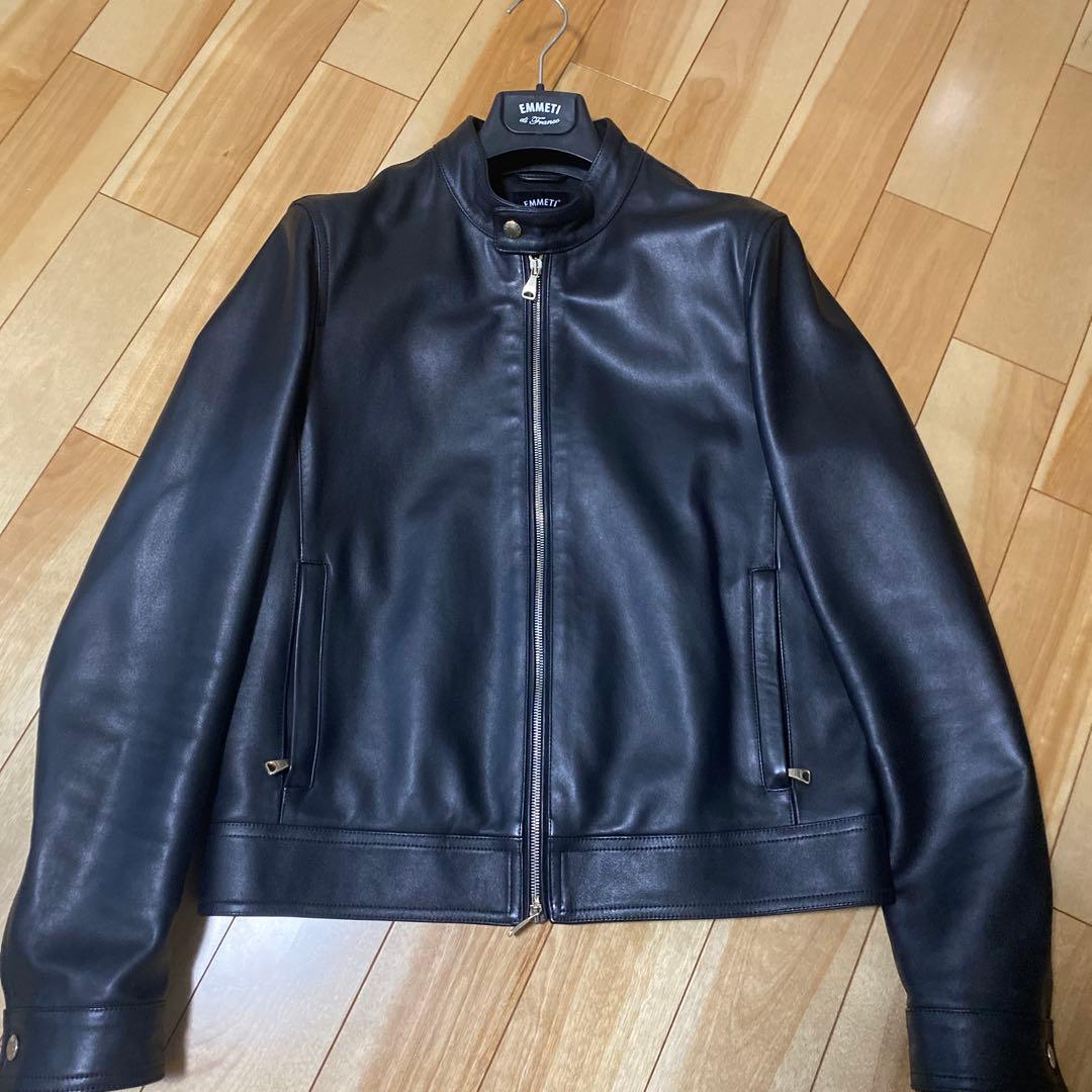 EMMETT ユリゴールドシングルライダースジャケット48