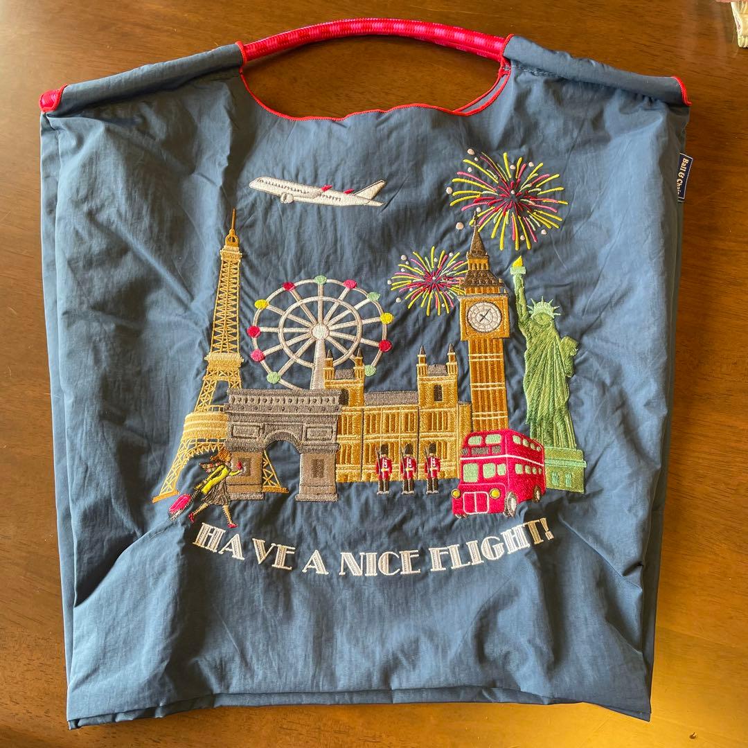 JAL.ボールアンドチェーンコラボ刺繍エコバッグ